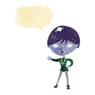 cartoon vampire girl with speech bubble N20