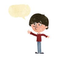 cartoon worried man reaching with speech bubble N2