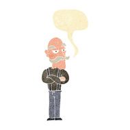 cartoon bored old man with speech bubble N3