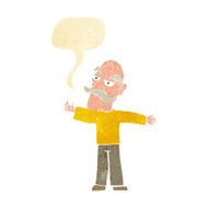 cartoon old man spreading arms wide with speech bubble N2