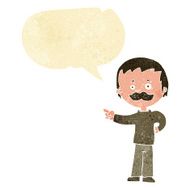 cartoon man with mustache pointing speech bubble N4