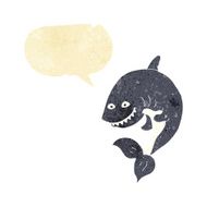 cartoon shark with speech bubble N3