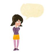 cartoon annoyed woman with speech bubble N18