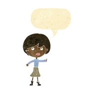 cartoon woman asking question with speech bubble N2