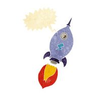 cartoon spaceship with speech bubble N2