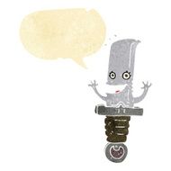 crazy cartoon knife character with speech bubble N2
