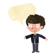 Cartoon happy boy with speech bubble N12