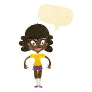 cartoon pretty woman with speech bubble N19