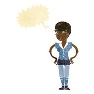 cartoon woman with hands on hips speech bubble N17