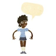 cartoon curious woman with speech bubble N5