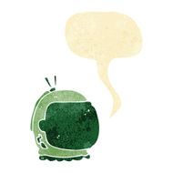 cartoon astronaut helmet with speech bubble N5