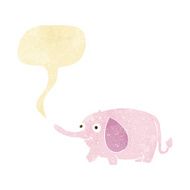 cartoon funny little elephant with speech bubble