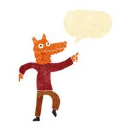 cartoon fox man with speech bubble N8