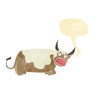 cartoon bull with speech bubble N4