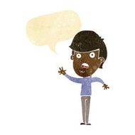 cartoon unhappy boy with speech bubble N2