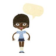 cartoon girl with speech bubble