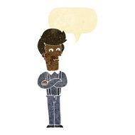 cartoon annoyed man with speech bubble N6