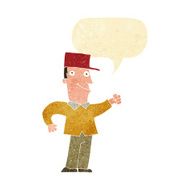 cartoon man punching air with speech bubble N2