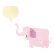 cartoon happy elephant with speech bubble N2