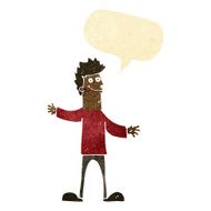 cartoon happy man with speech bubble N32