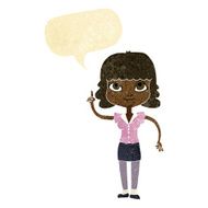 cartoon woman with idea speech bubble N17