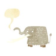 cartoon woolly mammoth with speech bubble N2