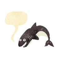 cartoon shark with speech bubble N4
