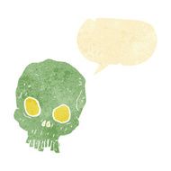 cartoon spooky skull with speech bubble N21