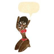 cartoon sexy woman posing with speech bubble