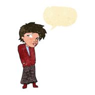 cartoon woman with hands in pockets speech bubble N2