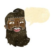 cartoon laughing bearded man with speech bubble