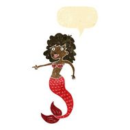 cartoon mermaid with speech bubble N6