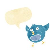 cartoon happy bird with speech bubble N4