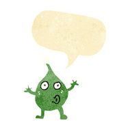 funny cartoon creature with speech bubble