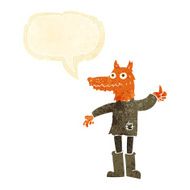 cartoon fox man with speech bubble N9