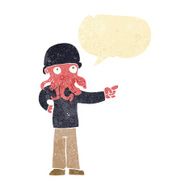cartoon alien monster man with speech bubble N2
