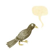 cartoon crow with speech bubble N2
