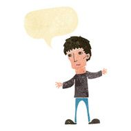 cartoon worried man with speech bubble N15