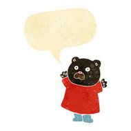 funny cartoon black bear with speech bubble N4