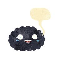 happy cartoon cloud with speech bubble