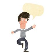 cartoon rushing man with speech bubble N2