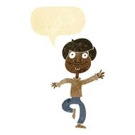 cartoon dancing man with speech bubble N3