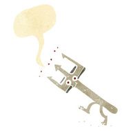 cartoon devil fork with speech bubble N2