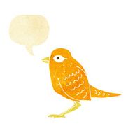 cartoon garden bird with speech bubble N5
