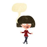 cartoon smug looking woman with speech bubble N2