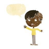 cartoon boy with growth on head speech bubble N2