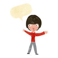 cartoon waving woman with speech bubble N18