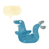 cartoon seal with speech bubble N3