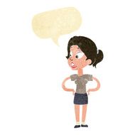 cartoon woman with hands on hips speech bubble N18