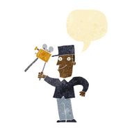 cartoon film maker with speech bubble